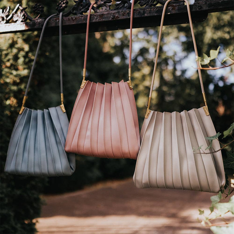 Carrie Pleated Shoulder Bag - Slate