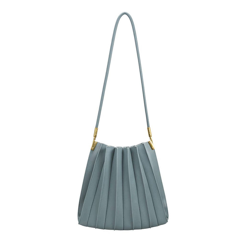 Carrie Pleated Shoulder Bag - Slate