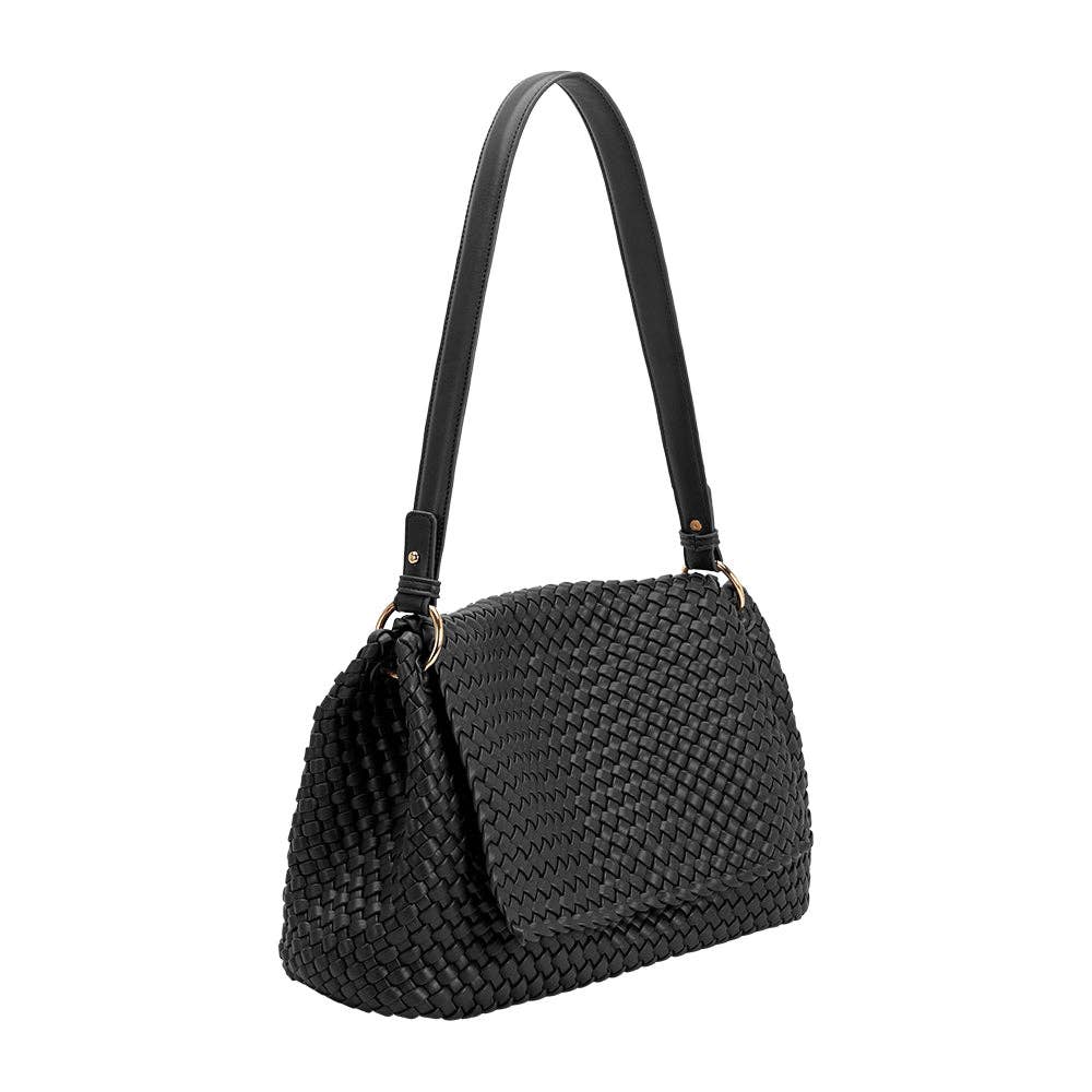 Natalia Black Recycled Vegan Shoulder Bag