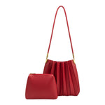 Carrie Pleated Shoulder Bag - Red