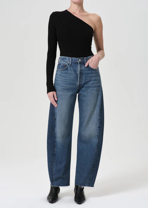 Luna High Rise Pieced Taper Jeans