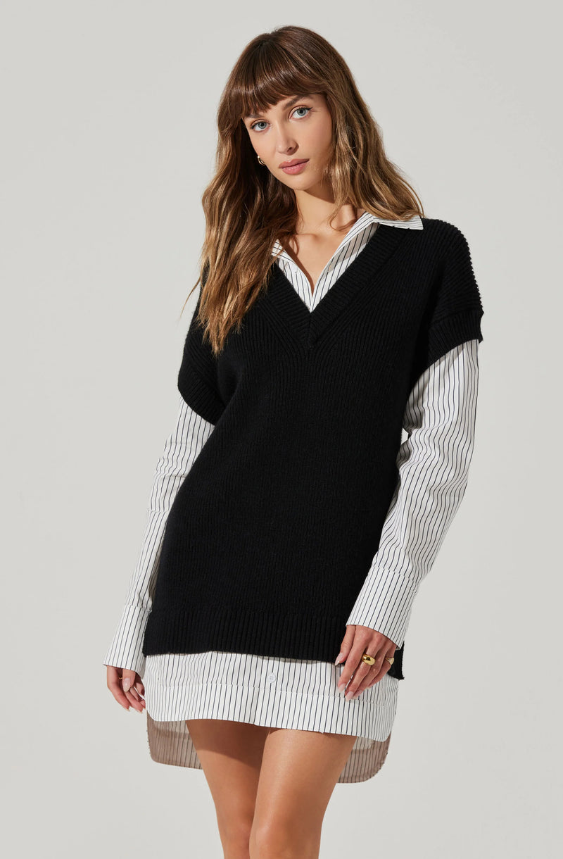 Ishilly Layered Sweater Dress